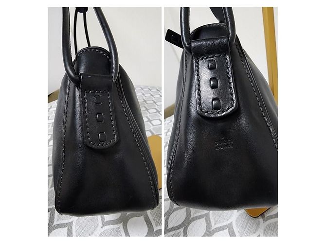 Gucci Vintage Leather Shoulder Bag Black - view 7