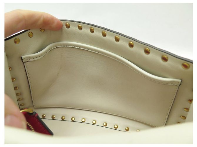 BORSO A SPALLA VALENTINO ROCKSTUD SPIKE MEDIO IN PELLE ECRU Crudo - vista 14