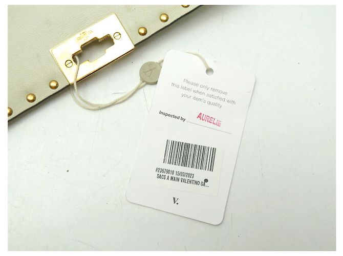 BORSO A SPALLA VALENTINO ROCKSTUD SPIKE MEDIO IN PELLE ECRU Crudo - vista 16
