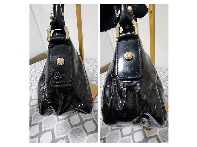Borsa a spalla in pelle verniciata D-Ring Abbey di Gucci nera Nero - vista 4
