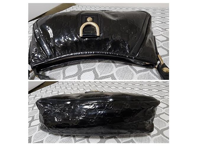Borsa a spalla in pelle verniciata D-Ring Abbey di Gucci nera Nero - vista 5