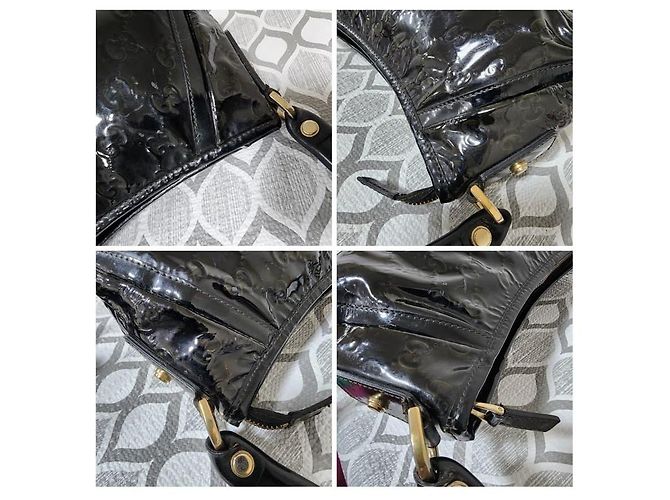 Borsa a spalla in pelle verniciata D-Ring Abbey di Gucci nera Nero - vista 7