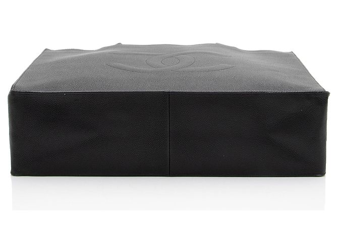 Gabrielle Chanel Vintage Caviar Leder CC Einkaufstasche Schwarz - Ansicht 4