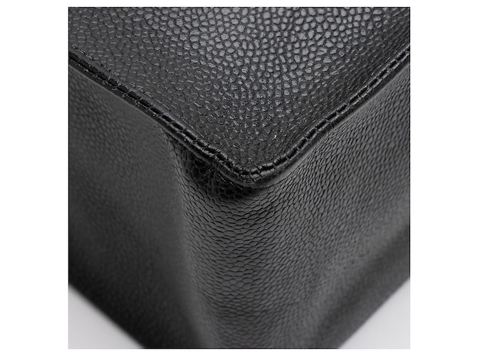 Gabrielle Chanel Vintage Caviar Leder CC Einkaufstasche Schwarz - Ansicht 9