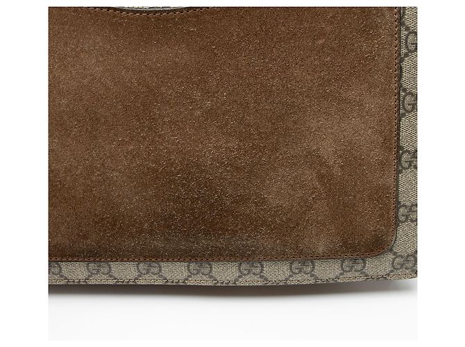 Borsa a Spalla Grande Dionysus GG Supreme di Gucci Marrone Beige - vista 10
