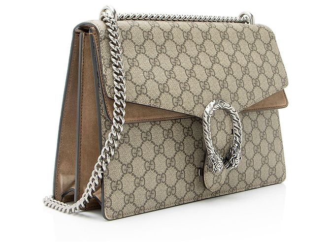 Borsa a Spalla Grande Dionysus GG Supreme di Gucci Marrone Beige - vista 2