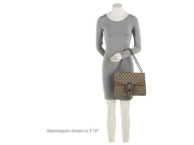 Borsa a Spalla Grande Dionysus GG Supreme di Gucci Marrone Beige - vista 5
