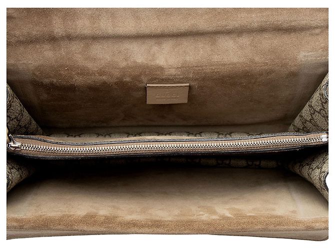 Borsa a Spalla Grande Dionysus GG Supreme di Gucci Marrone Beige - vista 7