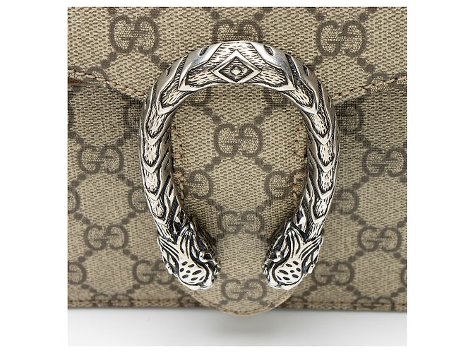 Borsa a Spalla Grande Dionysus GG Supreme di Gucci Marrone Beige - vista 9