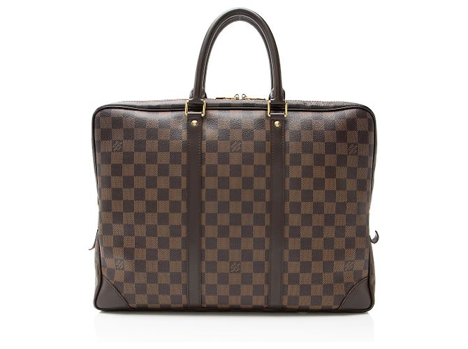 Borsa Porta Documenti da Viaggio Damier Ebene Louis Vuitton Marrone - vista 3