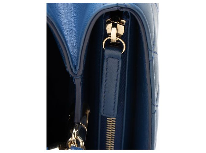 Gabrielle Chanel Carry Chic Einkaufstasche aus Lammleder Blau - Ansicht 10