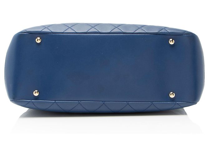 Gabrielle Chanel Carry Chic Einkaufstasche aus Lammleder Blau - Ansicht 4