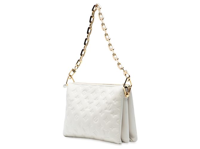 Coussin PM in pelle di agnello trapuntata Monogram Louis Vuitton Bianco - vista 2