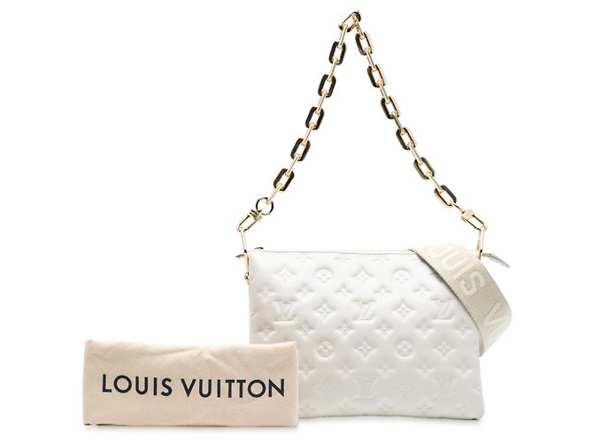 Coussin PM in pelle di agnello trapuntata Monogram Louis Vuitton Bianco - vista 7