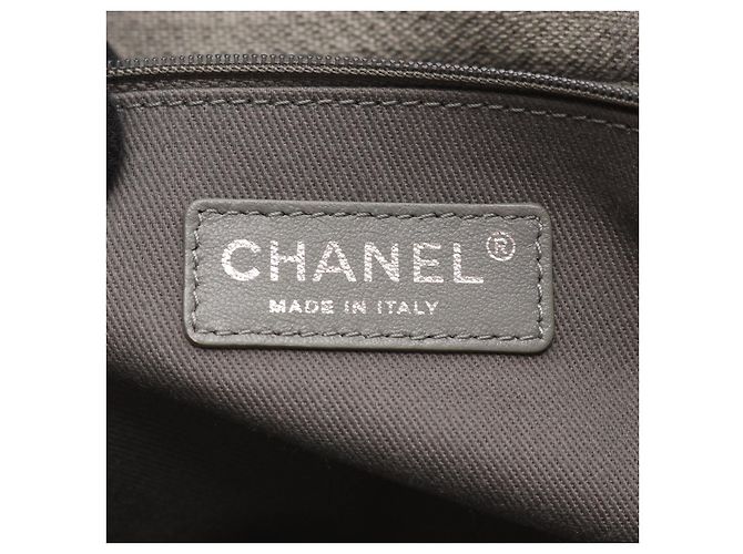 Borsa a spalla bowling in tela e pelle Chanel Grigio - vista 2