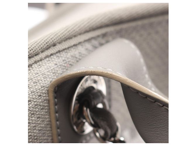 Borsa a spalla bowling in tela e pelle Chanel Grigio - vista 4