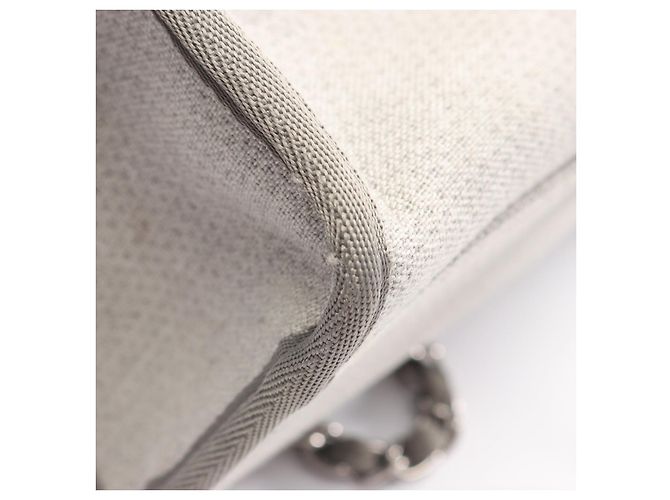Borsa a spalla bowling in tela e pelle Chanel Grigio - vista 5