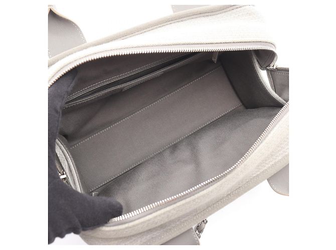Borsa a spalla bowling in tela e pelle Chanel Grigio - vista 9