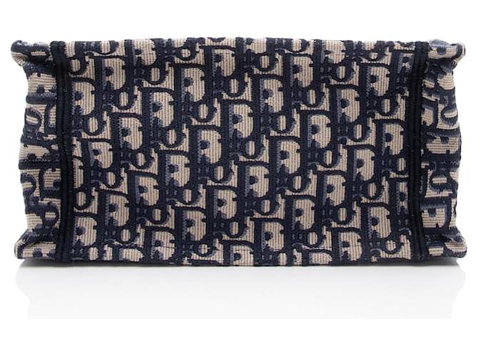 Book Tote Dior Oblique Piccola Borsa da Libro Blu - vista 4
