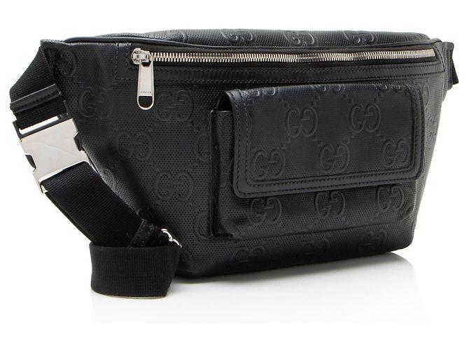 Belt bag con tasca perforata e logo GG in rilievo Gucci Nero - vista 2