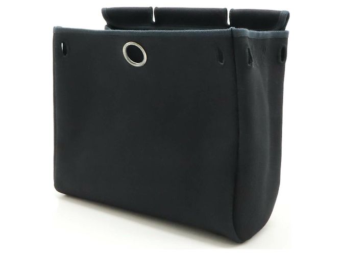 Borsa 2 in 1 Hermès Herbag Ad PM Toile Officier in pelle Nero - vista 9