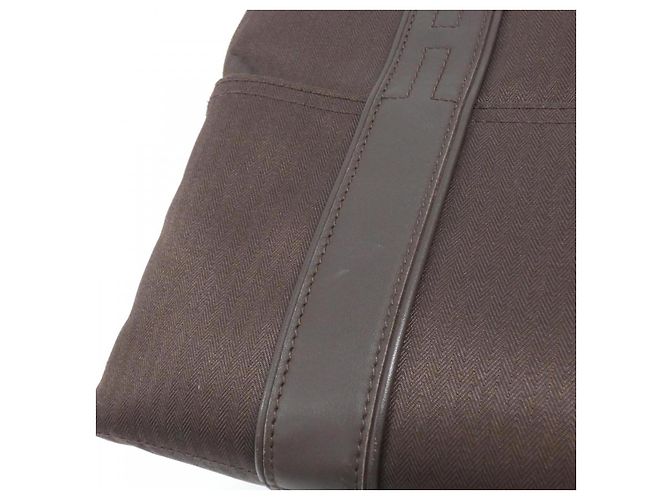 Borsa Hermès Acapulco PM Toile Chevron Marrone - vista 4