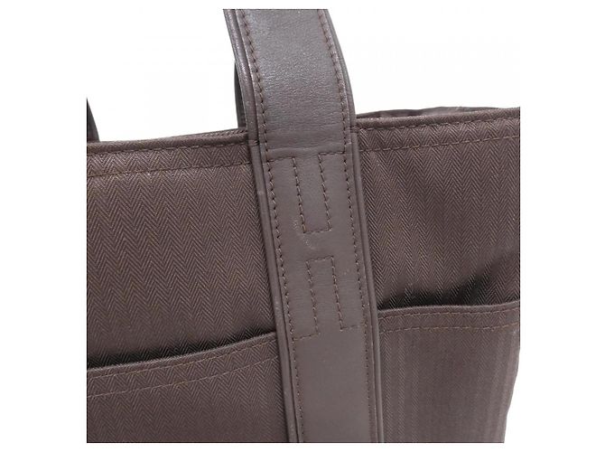 Borsa Hermès Acapulco PM Toile Chevron Marrone - vista 5