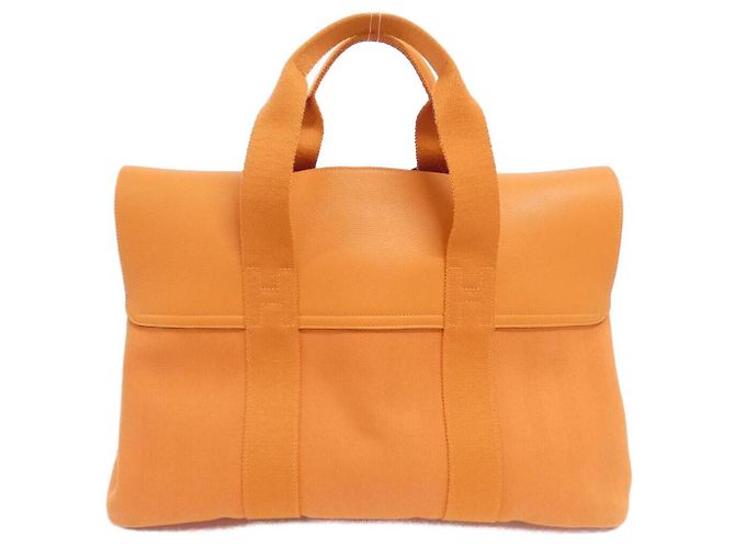 Borsa Hermès Valparaiso Toile Chevron Arancione - vista 2