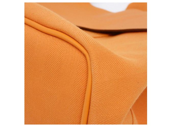 Borsa Hermès Valparaiso Toile Chevron Arancione - vista 4
