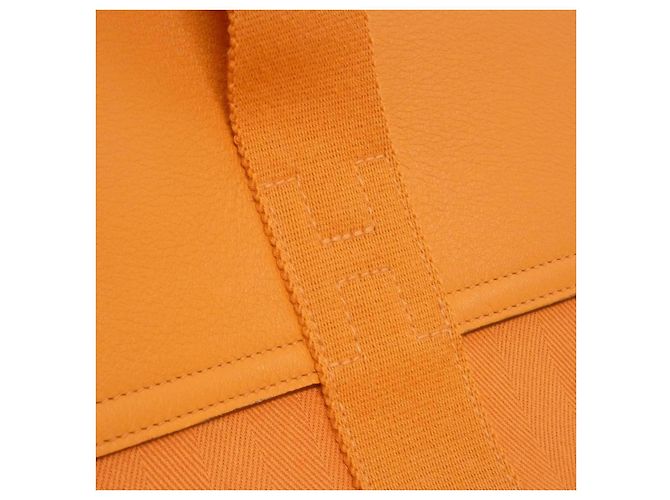 Borsa Hermès Valparaiso Toile Chevron Arancione - vista 5