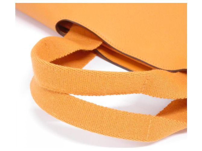 Borsa Hermès Valparaiso Toile Chevron Arancione - vista 7