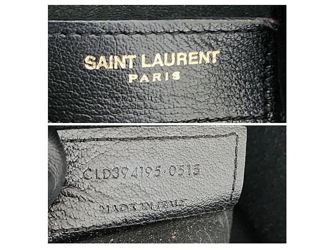 Yves Saint Laurent Schwarze YSL Saint Laurent Leder-Tote - Ansicht 3