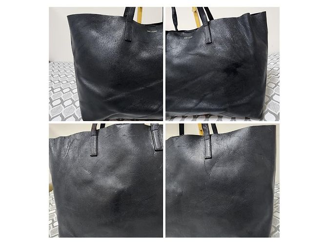 Yves Saint Laurent Schwarze YSL Saint Laurent Leder-Tote - Ansicht 8