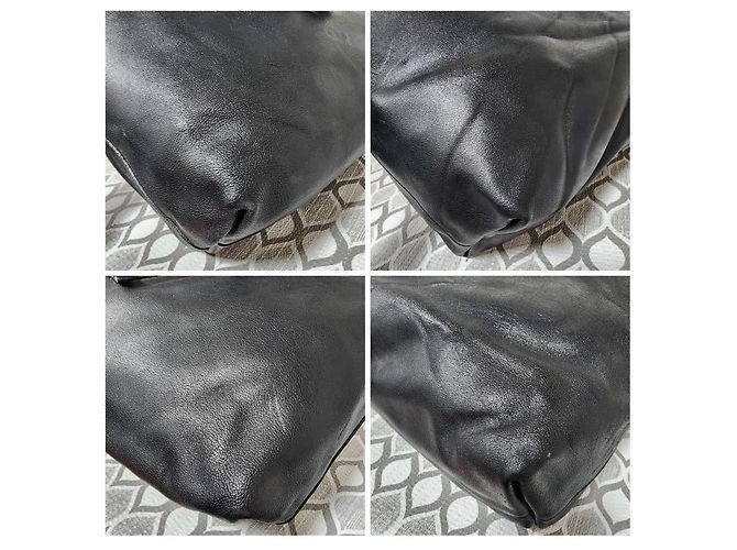 Yves Saint Laurent Schwarze YSL Saint Laurent Leder-Tote - Ansicht 9