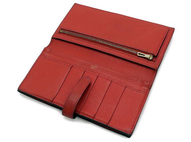 Cartera Larga Soufflet de Cabra Béarn de Hermès Rosa - vista 5