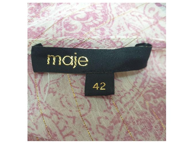 Maje Rifal Maxikleid mit Paisley-Druck aus rosa Polyester Pink - Ansicht 4