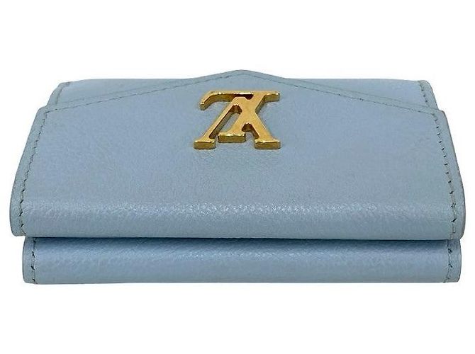 Portafoglio Trifold Mini Lock in Pelle Louis Vuitton Blu - vista 4