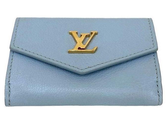 Portafoglio Trifold Mini Lock in Pelle Louis Vuitton Blu - vista 7