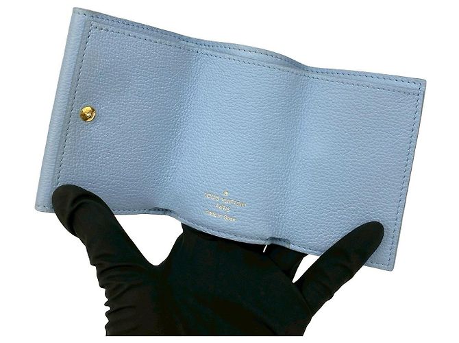 Portafoglio Trifold Mini Lock in Pelle Louis Vuitton Blu - vista 8
