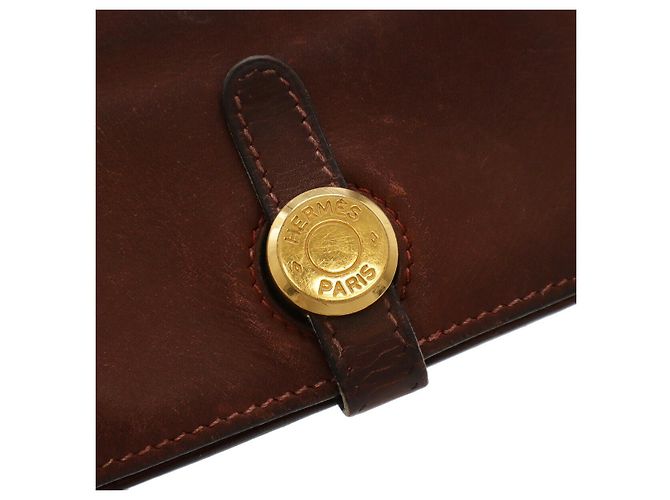 Monedero compacto Dogon de Hermès Castaño - vista 4