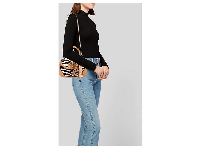 Gucci Bamboo Medium Handtasche braun/schwarz/weiß - Ansicht 11
