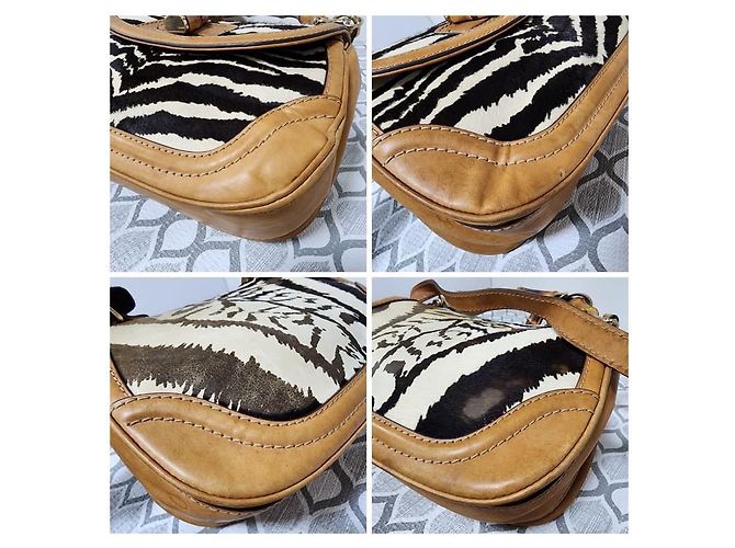 Gucci Bamboo Medium Handtasche braun/schwarz/weiß - Ansicht 9