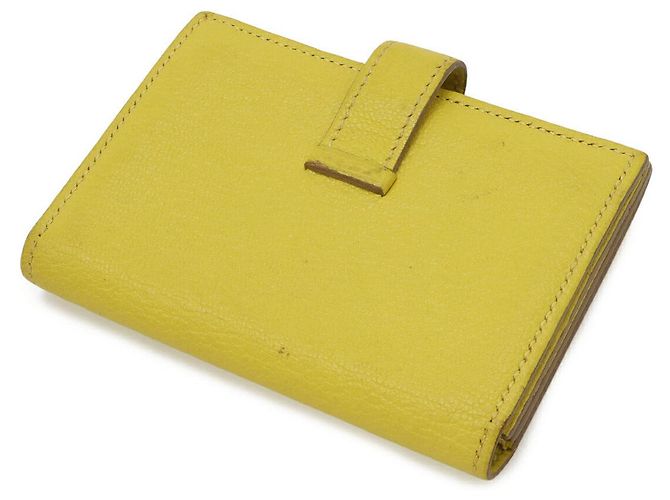 Tarjetero Hermès Béarn en cabra Amarillo - vista 2