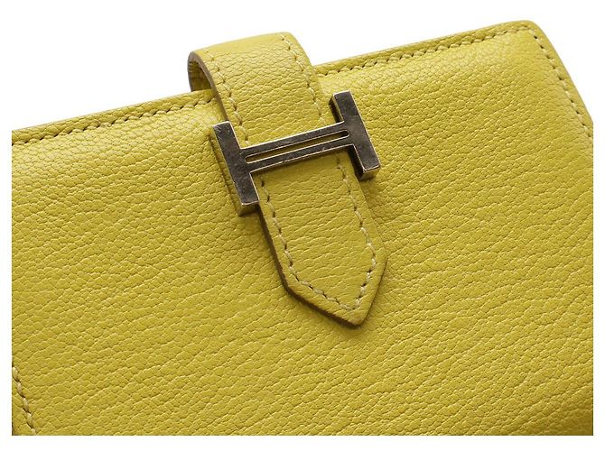 Tarjetero Hermès Béarn en cabra Amarillo - vista 4