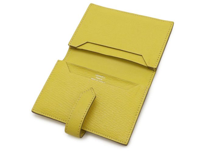 Tarjetero Hermès Béarn en cabra Amarillo - vista 5