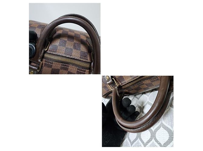 LOUIS VUITTON SPEEDY 30 Damier Ebène Marrone - vista 4