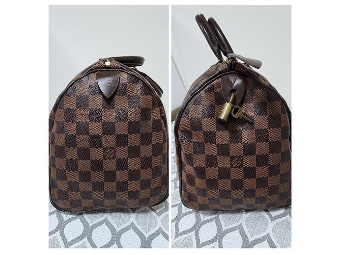 LOUIS VUITTON SPEEDY 30 Damier Ebène Marrone - vista 5