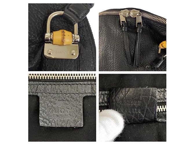Gucci Bamboo Leather Tote Bag Black - view 4