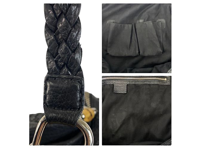 Gucci Bamboo Leather Tote Bag Black - view 5