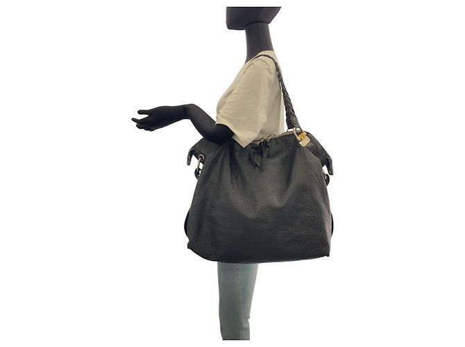 Gucci Bamboo Leather Tote Bag Black - view 6